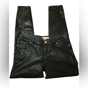 Ted Baker Anna Wax Finish Coated Ankle Zip Skinny Jeans in black Sz 30